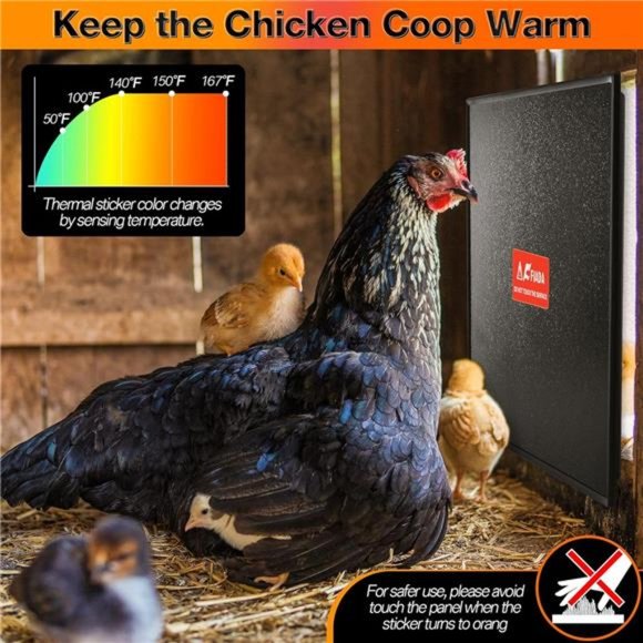 Chicken Coop Heaters,100/200W Adjustable Wattage ULTested RadiantHeat Flat Panel - Picture 6 of 6